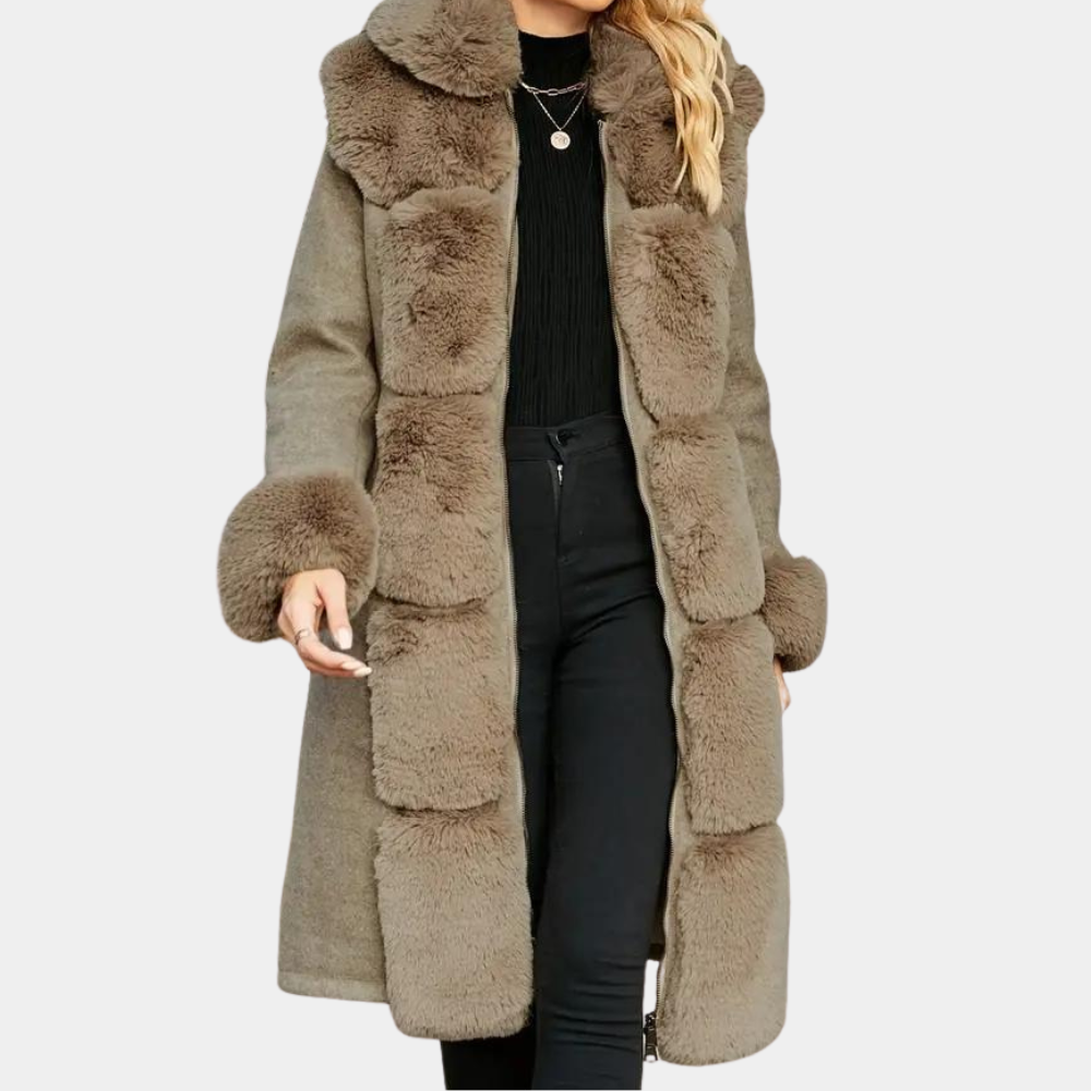 Weicher Plüschmantel Damen Elegant Komfortabel