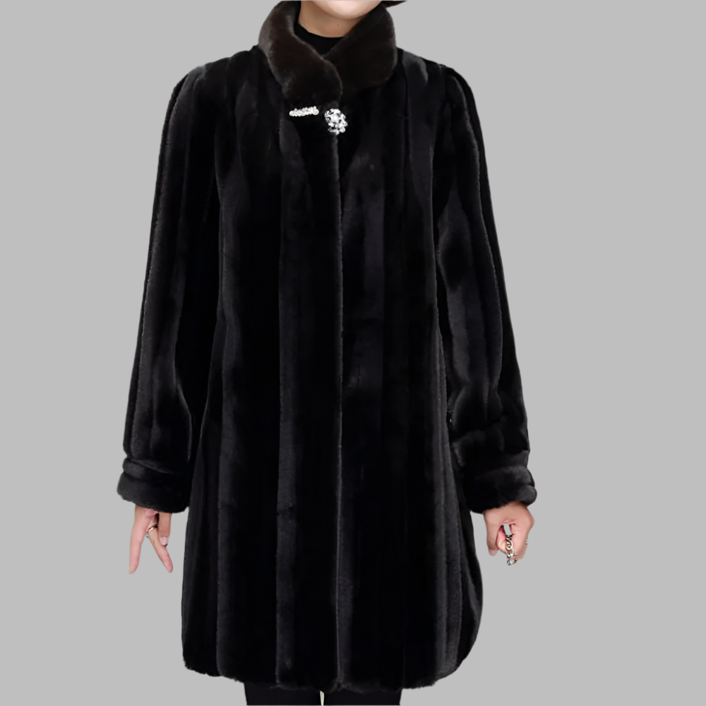 Women's Long Stand-Up Collar Winter Dress
