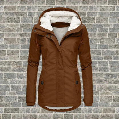 Women's Hooded Coat Pleated Cotton Fabric