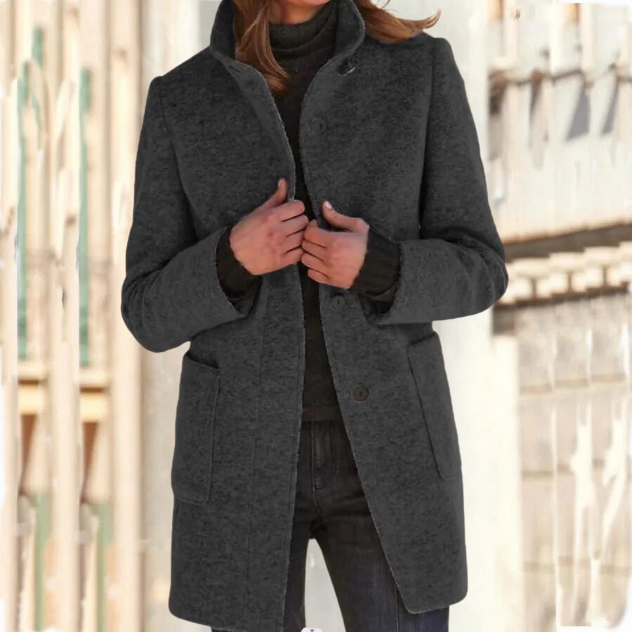Wintermantel Damen Stehkragen Warm - IdealeKleiden