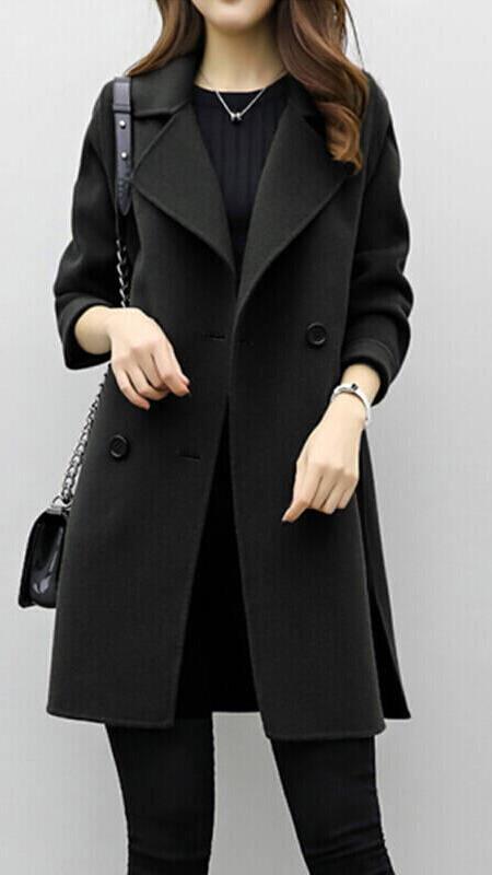 Elegant double-breasted women's winter coat