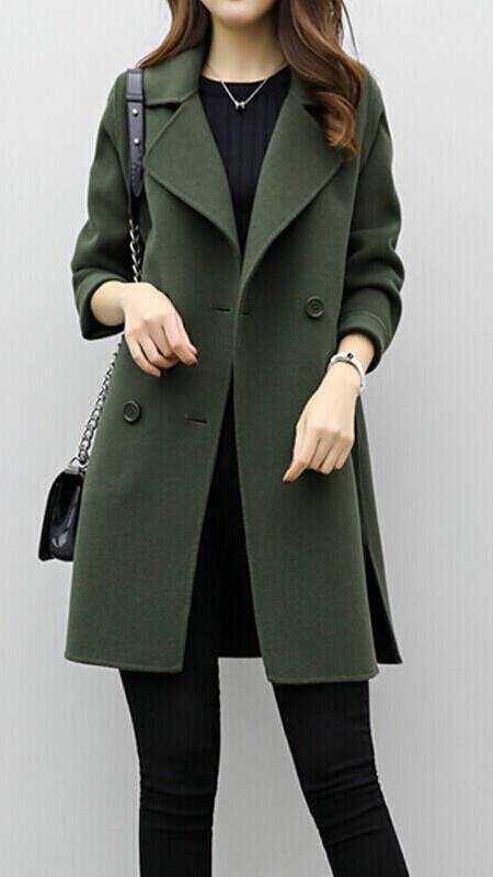 Elegant double-breasted women's winter coat