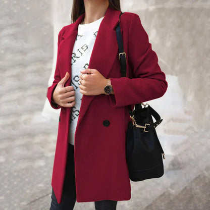 Elegant Women's Coat Wool Blend Modern