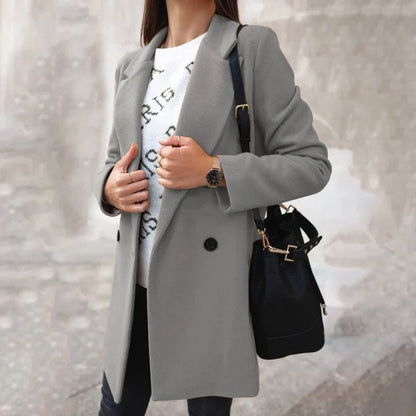 Elegant Women's Coat Wool Blend Modern