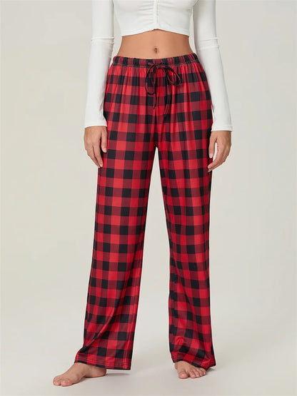 Christmas Plaid Pajama Pants Elastic