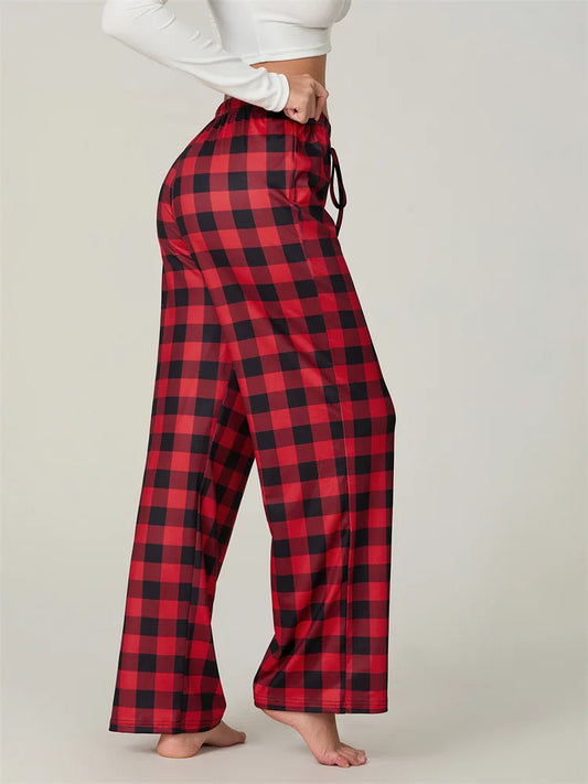 Weihnachts Plaid Schlafhose Elastisch - IdealeKleiden