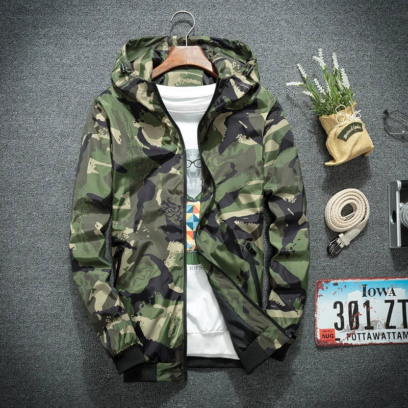 Camouflage Military-Style Outdoor Jacket