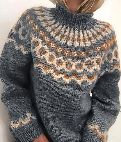 Women's Soft Norwegian Style Roll-Neck Sweater
