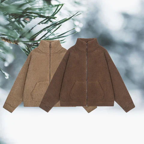 Teddyjacke Damen Warm und Plüschig - IdealeKleiden