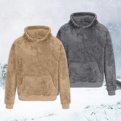 Weicher Flauschpullover mit Kapuze - IdealeKleiden