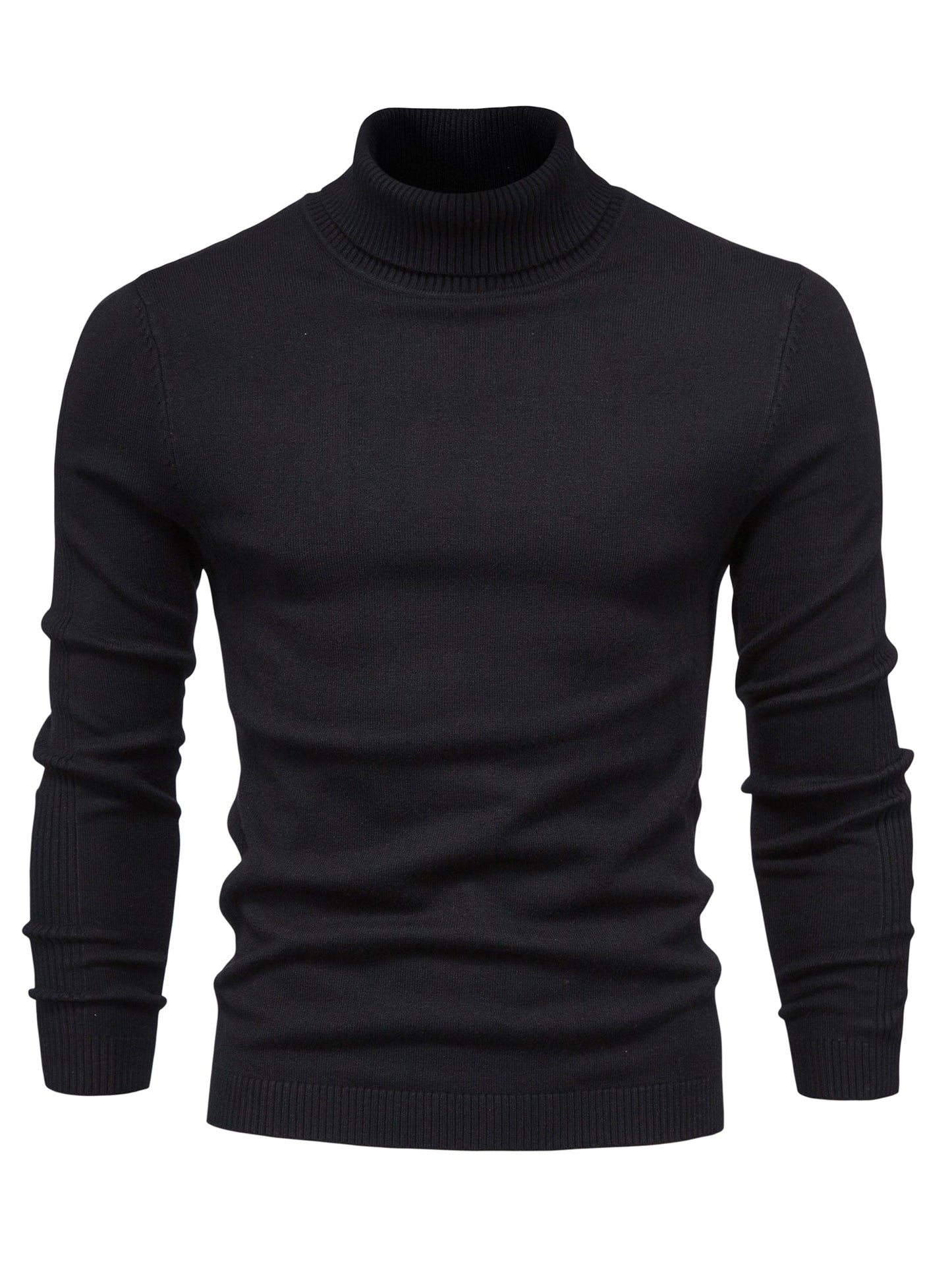 Men's Roll-Neck Sweater Merino Wool Modern Warm