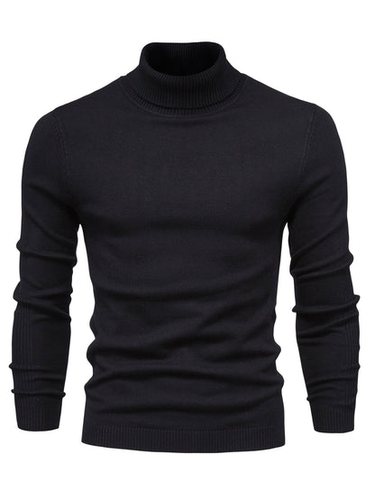 Men's Roll-Neck Sweater Merino Wool Modern Warm