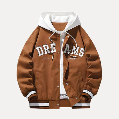 Stylish Varsity Jacket with Hood