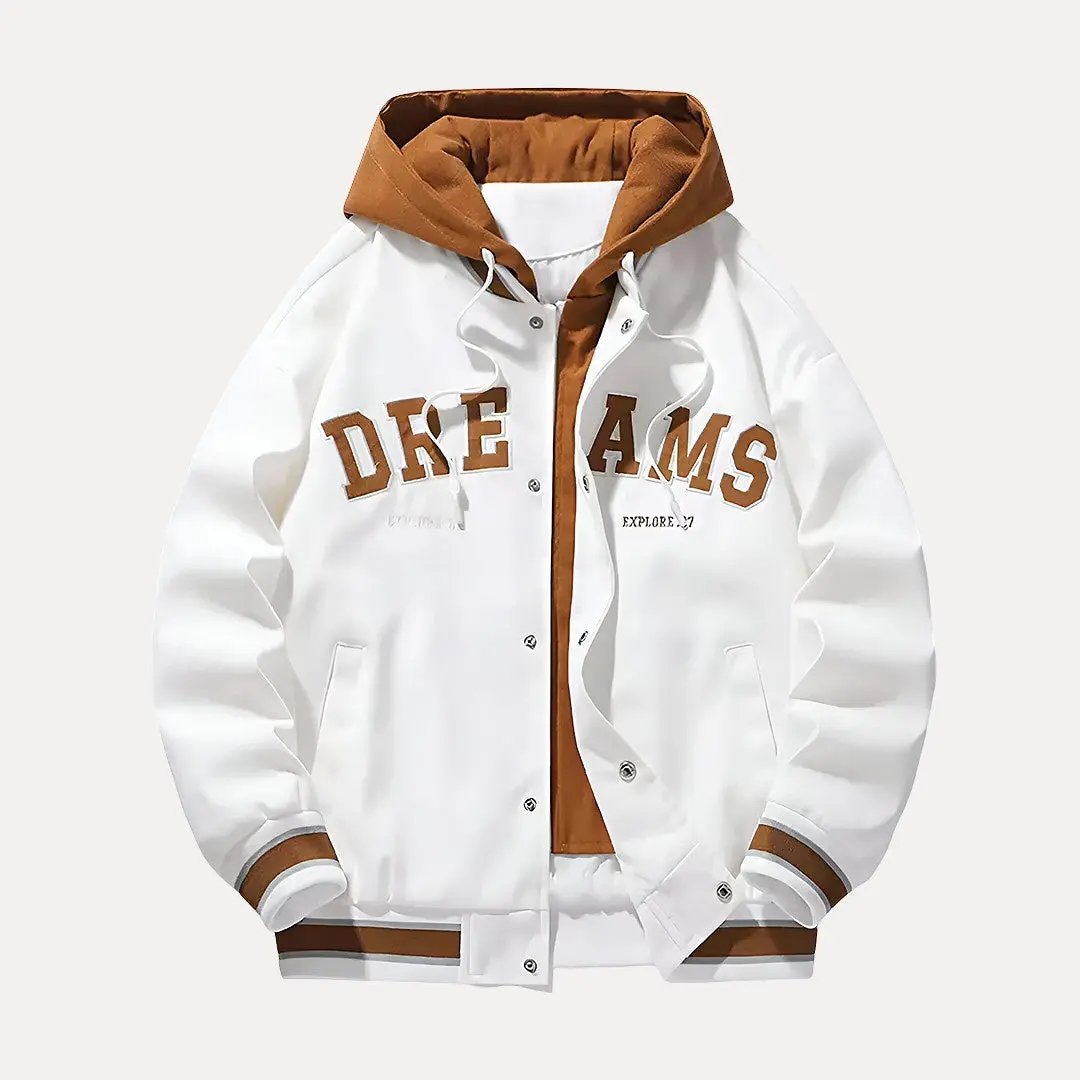 Stylish Varsity Jacket with Hood