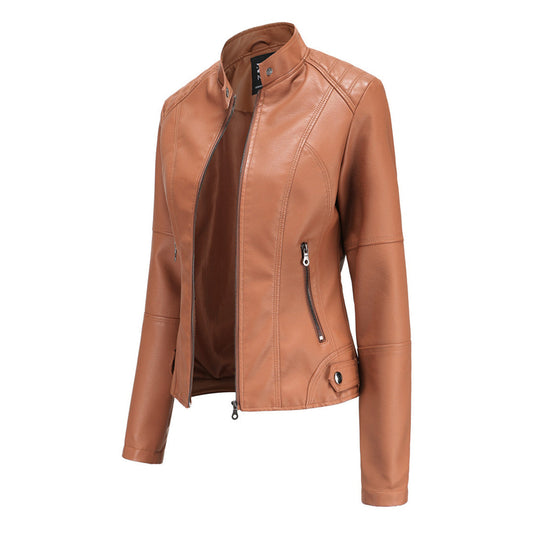 Stilvolle Damen Lederjacke Vintage Look - IdealeKleiden
