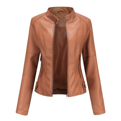 Stylish Women's Leather Jacket Vintage Look