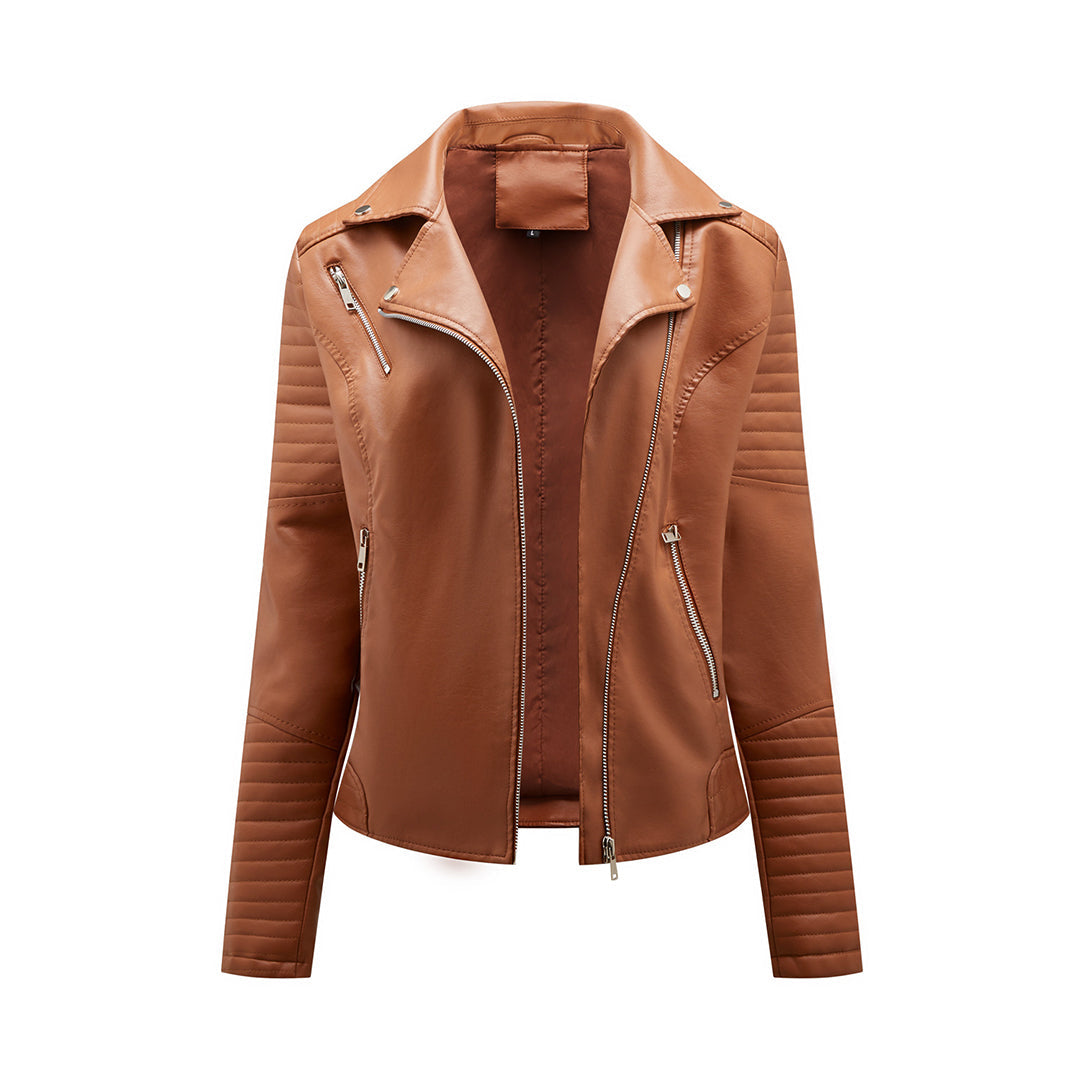 Elegant Women's Leather Jacket Modern Style