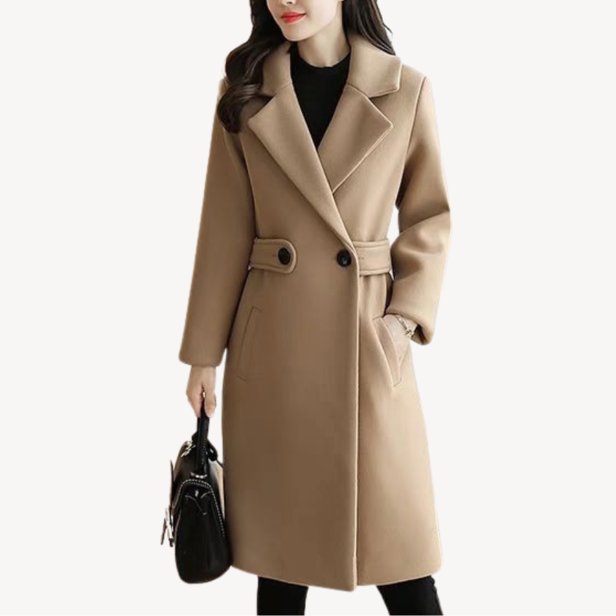 Women's Elegant Long Wool Trench Coat