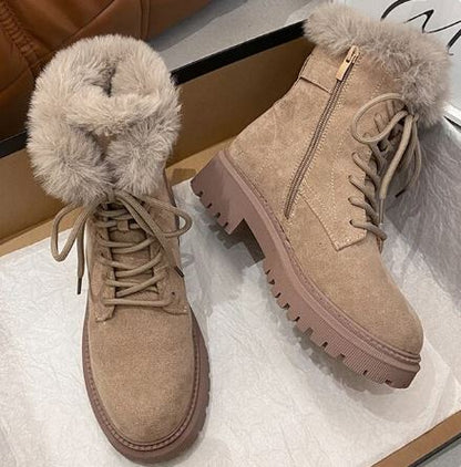 Warm Snow Boots Non-Slip Zipper