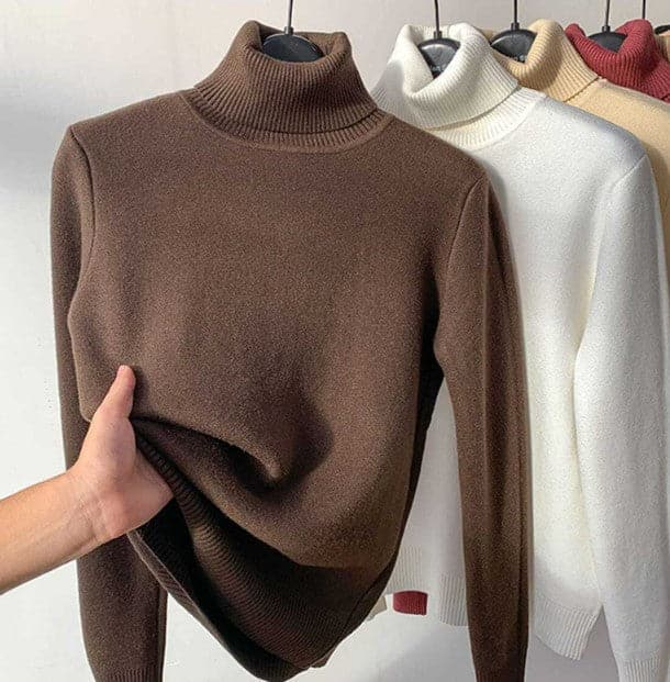 Wool Sweater Women's Slim Fit Turtleneck