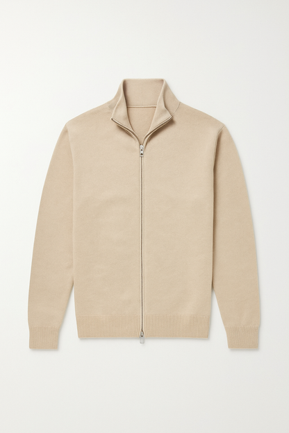 Men's Long-Sleeved Zip-Up Cardigan