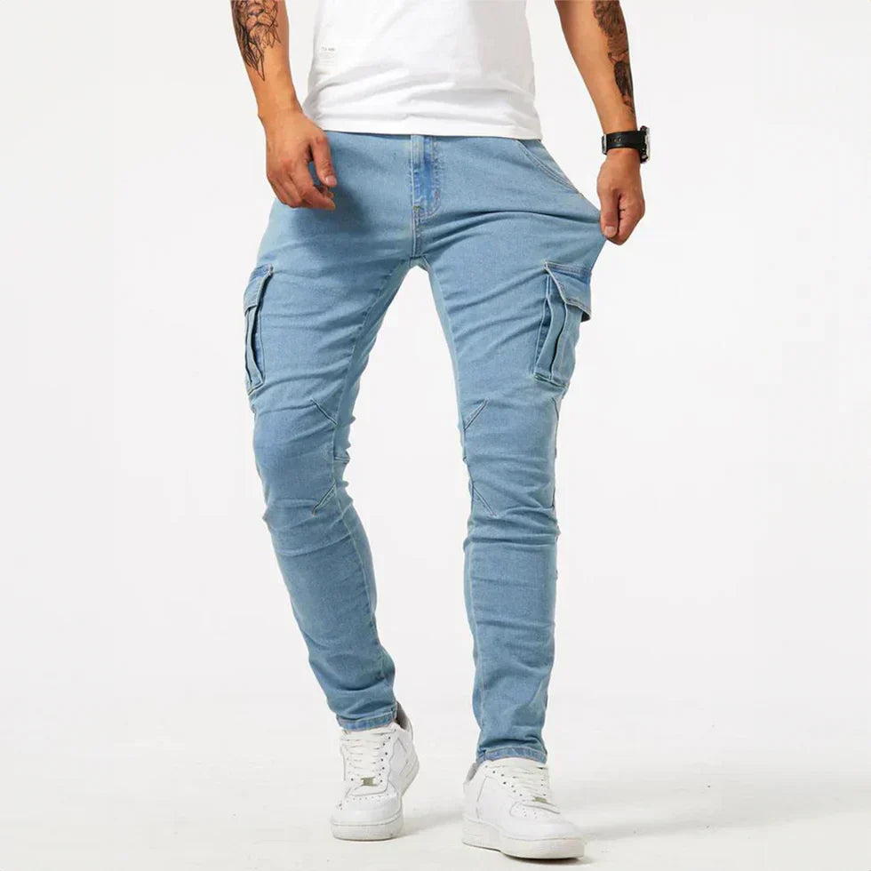 Men's Cargo Jeans Stretch Skinny Fit