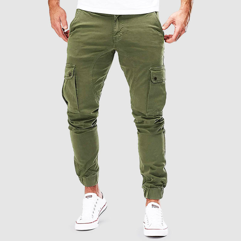 Men's Slim Fit Cargo Trousers With Pockets