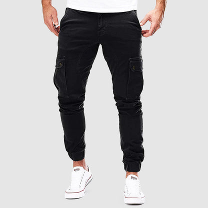 Men's Slim Fit Cargo Trousers With Pockets
