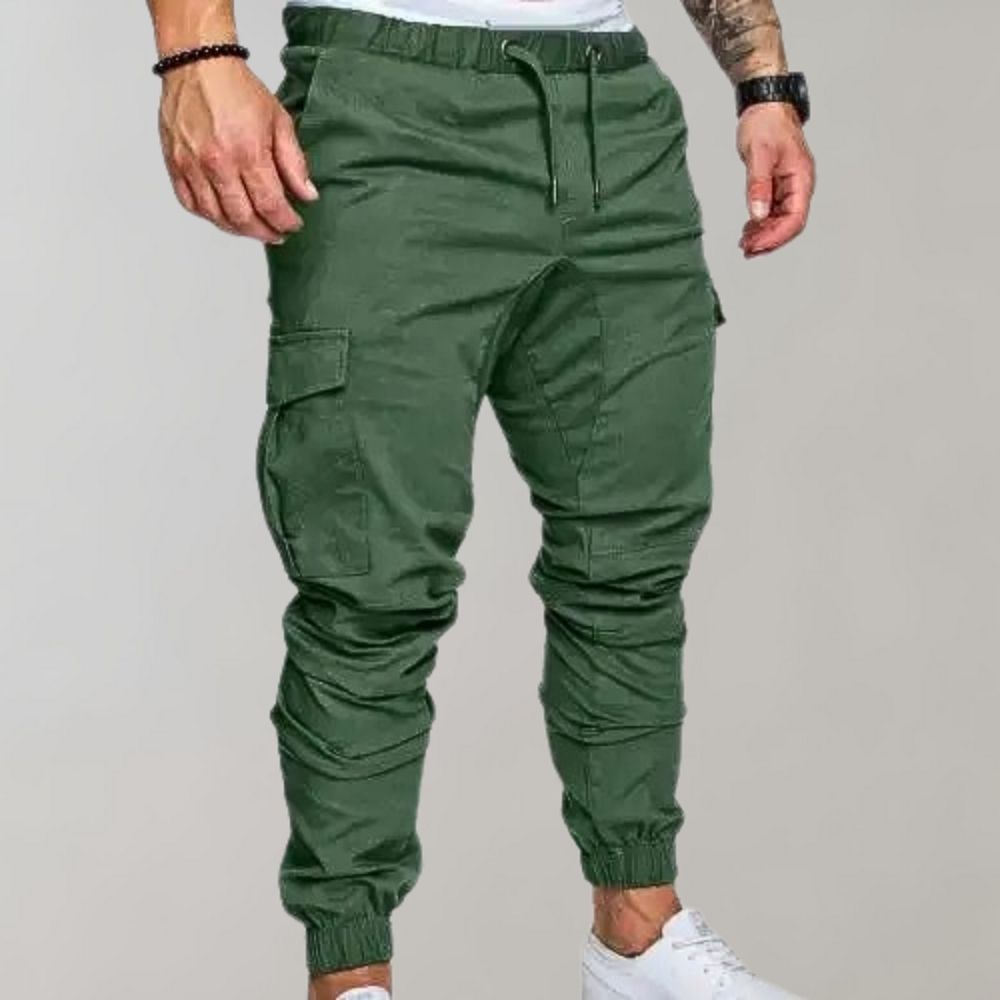 Men's Elastic Drawstring Cargo Joggers