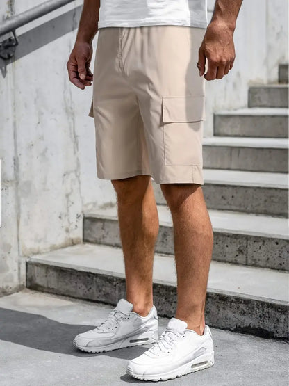 Men's Cargo Shorts Beige Loose Fit