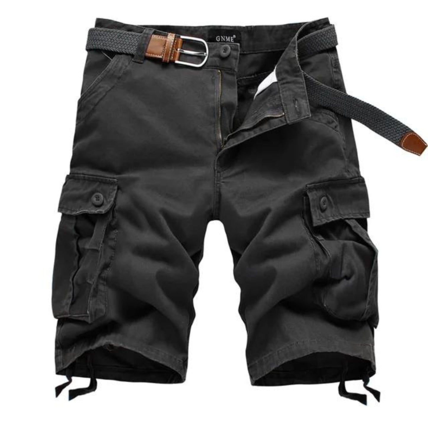 Comfortable men's shorts with belt and pockets