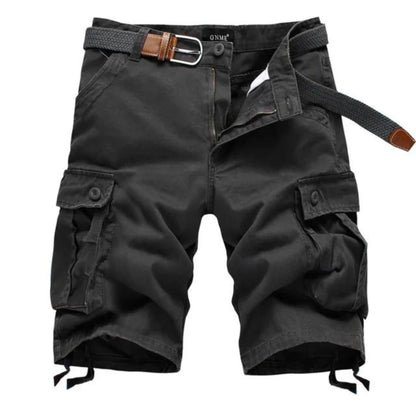 Comfortable men's shorts with belt and pockets
