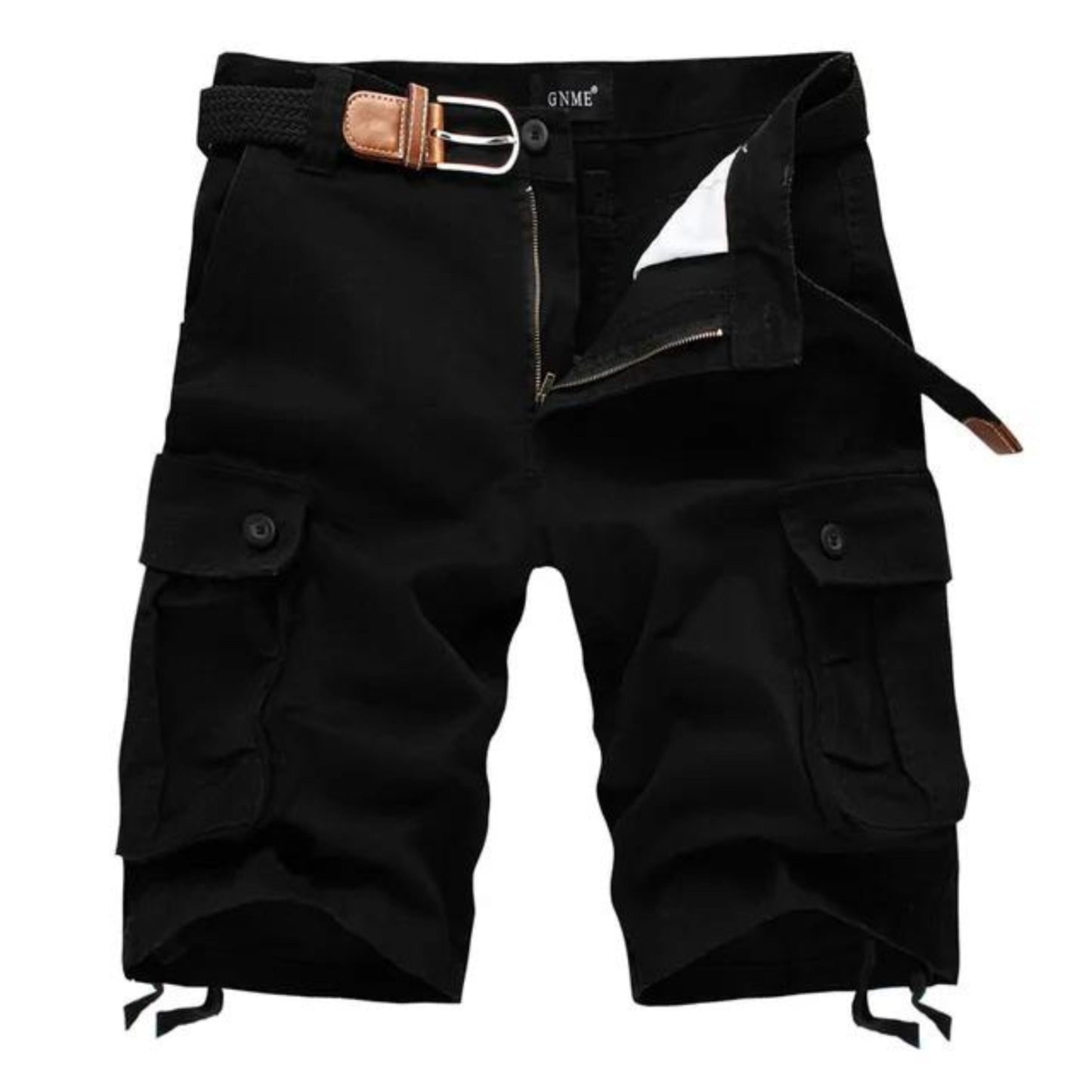 Comfortable men's shorts with belt and pockets
