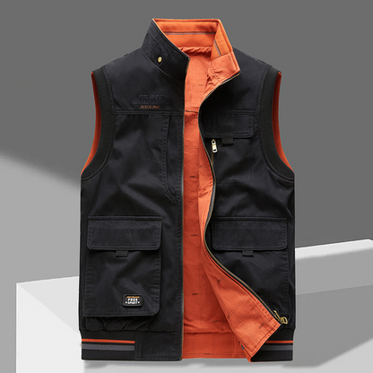 Practical Men's Sleeveless Vest with Many Pockets
