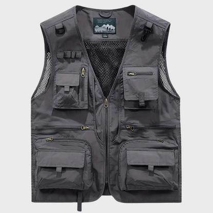 Men's Practical Cargo Vest with Zipper