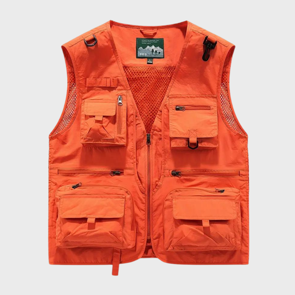 Men's Practical Cargo Vest with Zipper