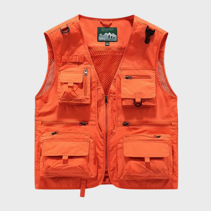 Men's Practical Cargo Vest with Zipper
