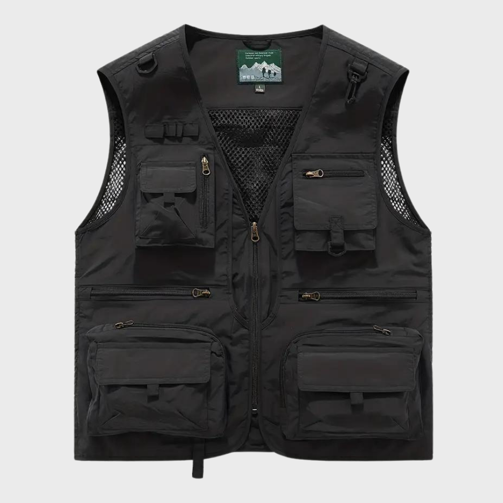 Men's Practical Cargo Vest with Zipper
