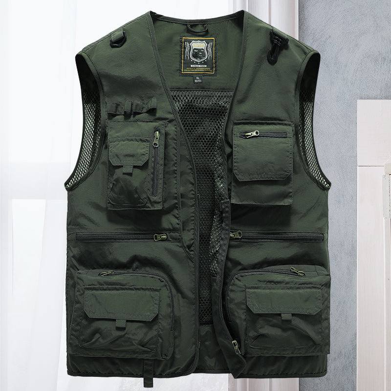 Practical Men's Vest With Many Pockets