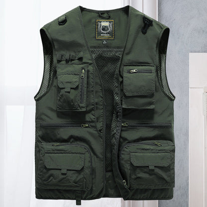 Practical Men's Vest With Many Pockets