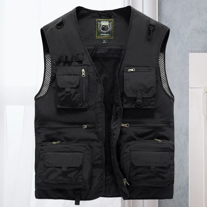 Practical Men's Vest With Many Pockets