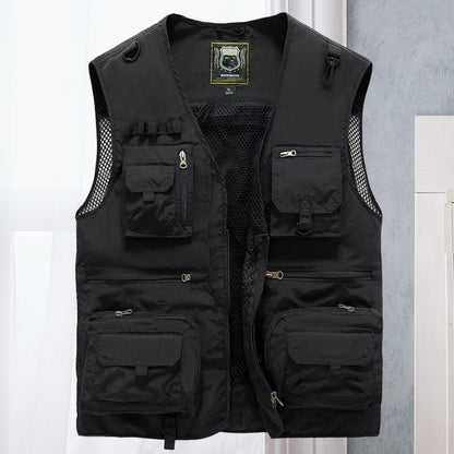 Practical Men's Vest With Many Pockets