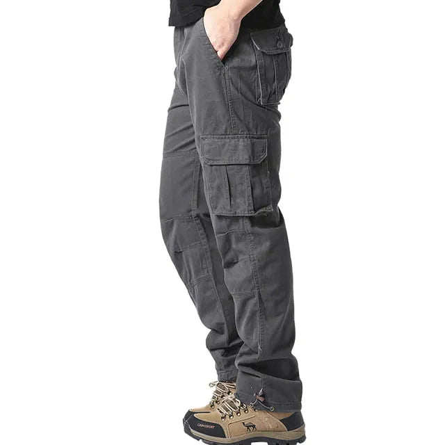 Men's Elastic Cotton Straight-Leg Trousers
