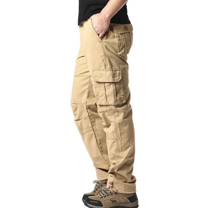 Men's Elastic Cotton Straight-Leg Trousers