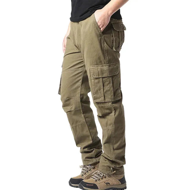 Men's Elastic Cotton Straight-Leg Trousers
