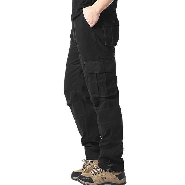 Men's Elastic Cotton Straight-Leg Trousers
