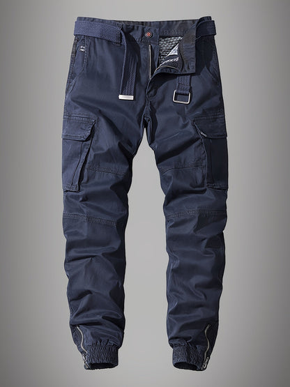 Men's Comfortable Cargo Trousers with Elastic Waistband
