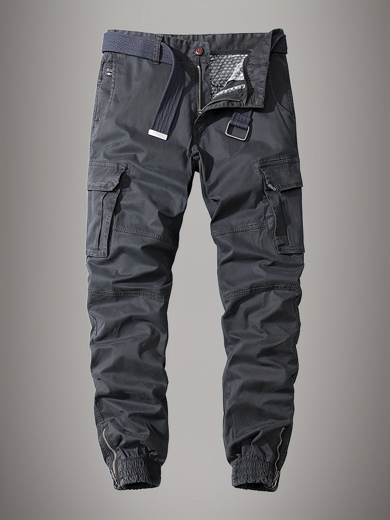 Men's Comfortable Cargo Trousers with Elastic Waistband