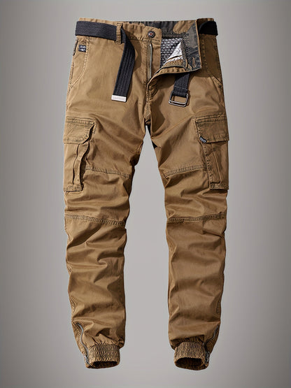Men's Comfortable Cargo Trousers with Elastic Waistband