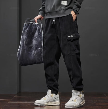 Men's Comfortable Cargo Pants Velvet Look